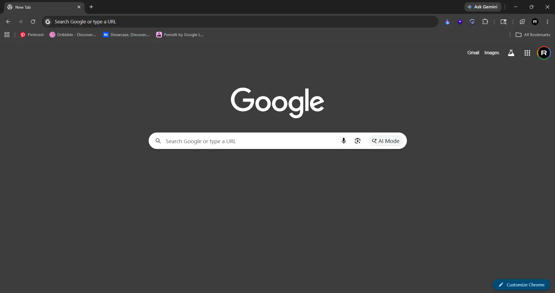 Default Chrome new tab
