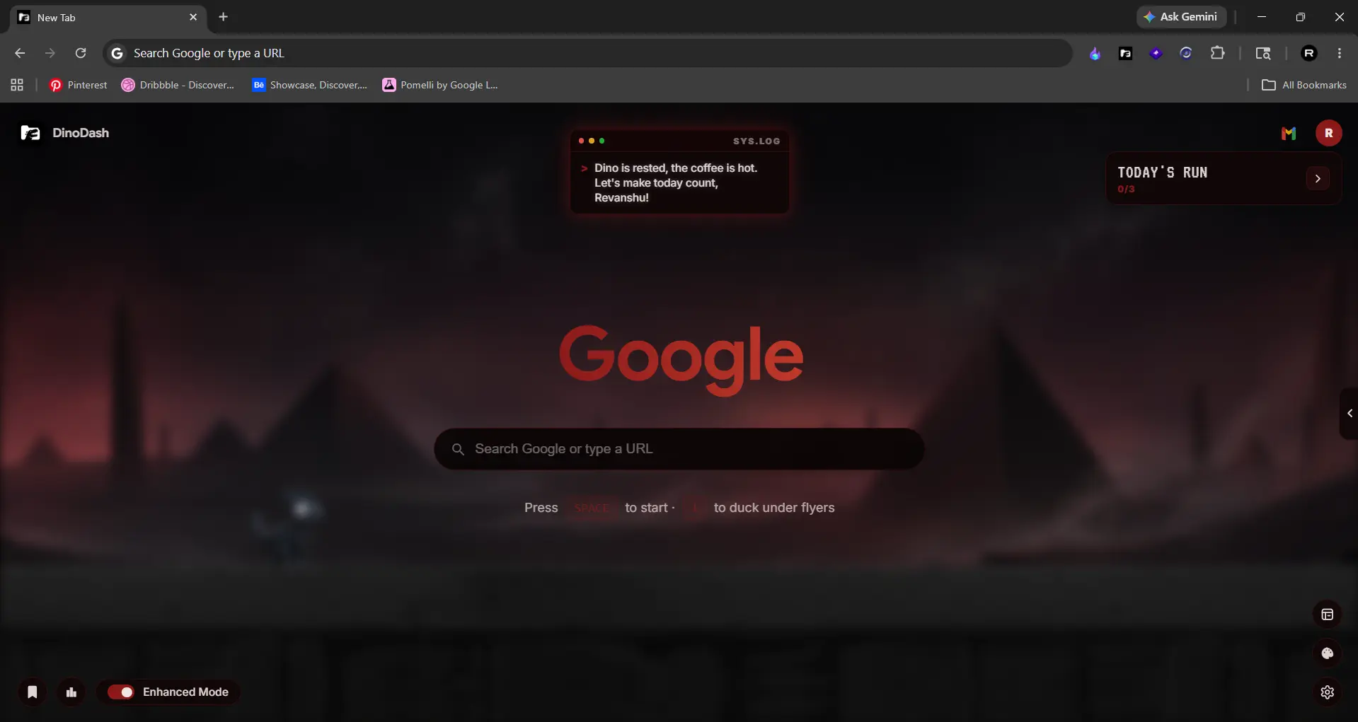 DinoDash new tab